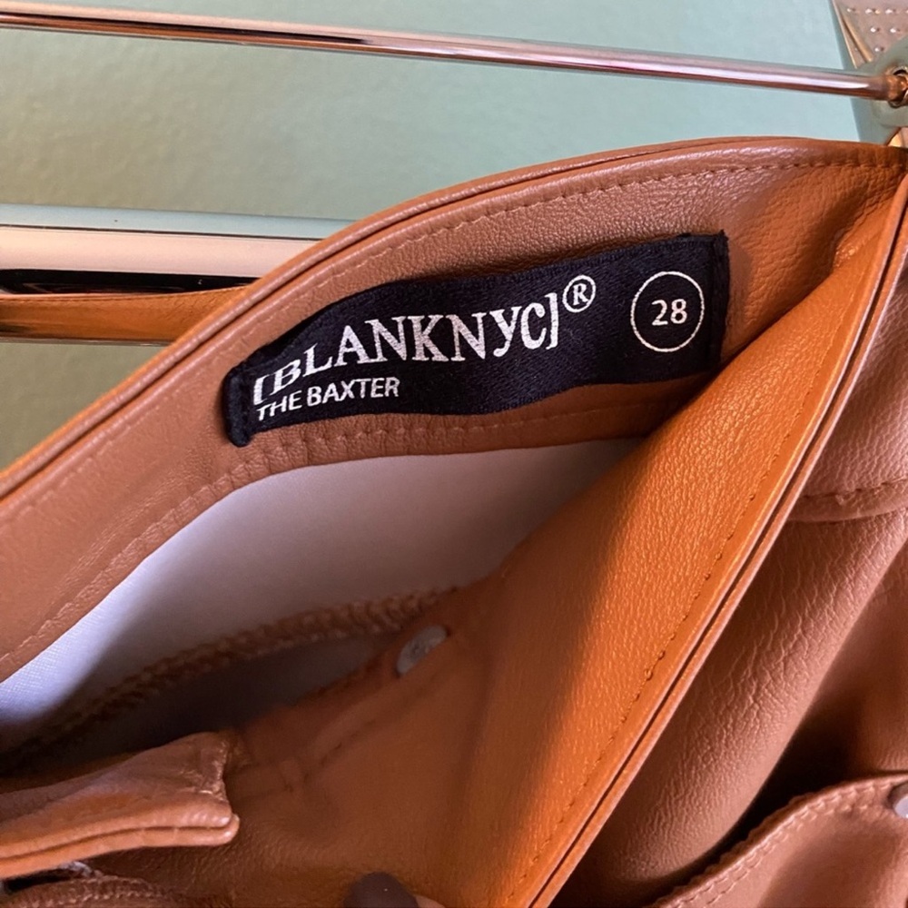 Camel Vegan Leather Pants - Picture 6 of 8